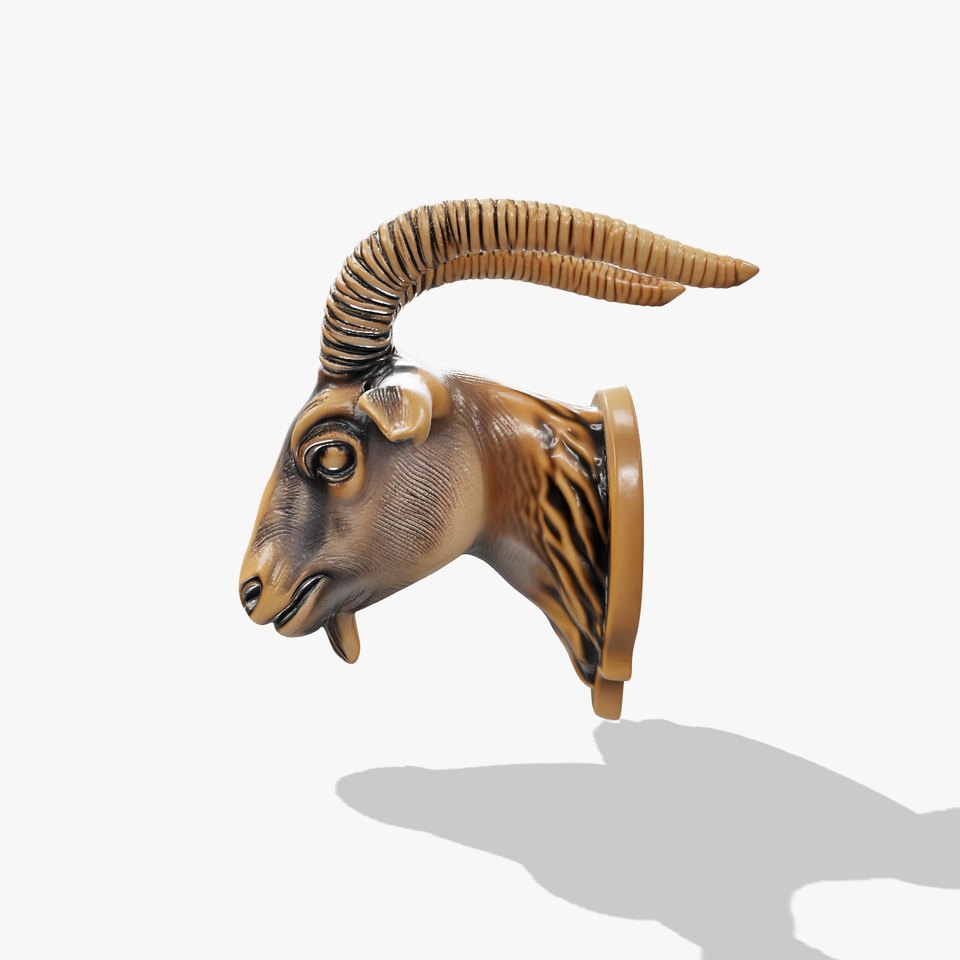 Bronze Goat Head Door Handle model pack
